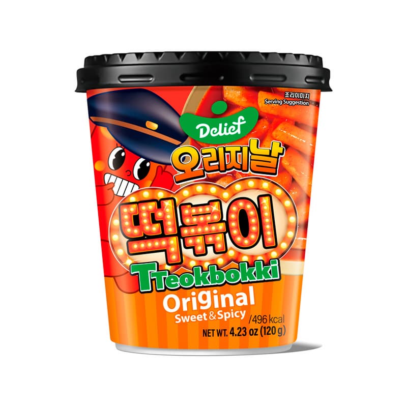 DELIEF Tteokbokki Cup Original, Jjajang, Rose, Mac & Cheese
